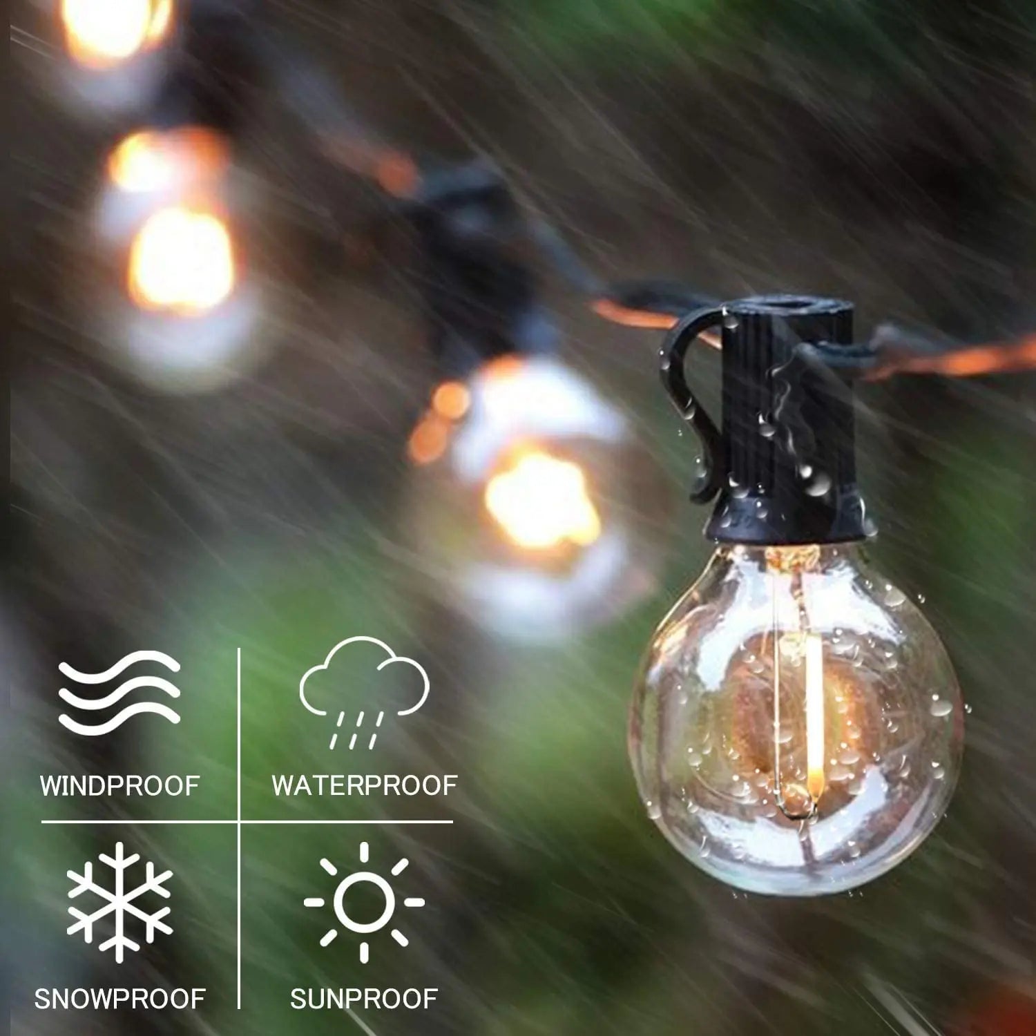 Guirlande LED KIKIELF - Boules Lumineuses Étanches IP44 - 9M/14M/26M