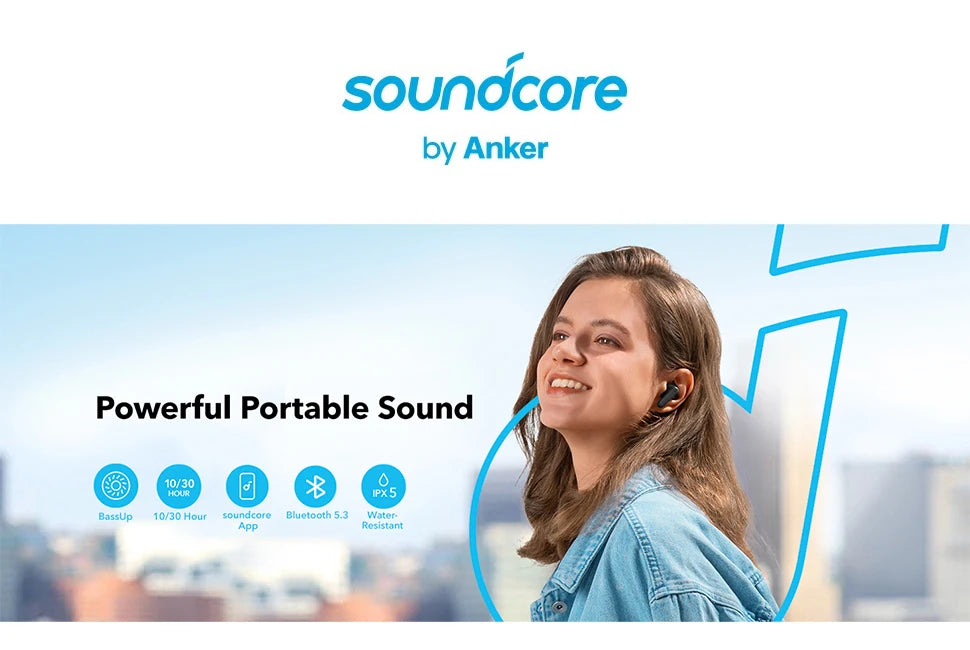 Écouteurs Bluetooth ANKER 5.3 Sans Fil - Autonomie 30H - Étanche IPX5
