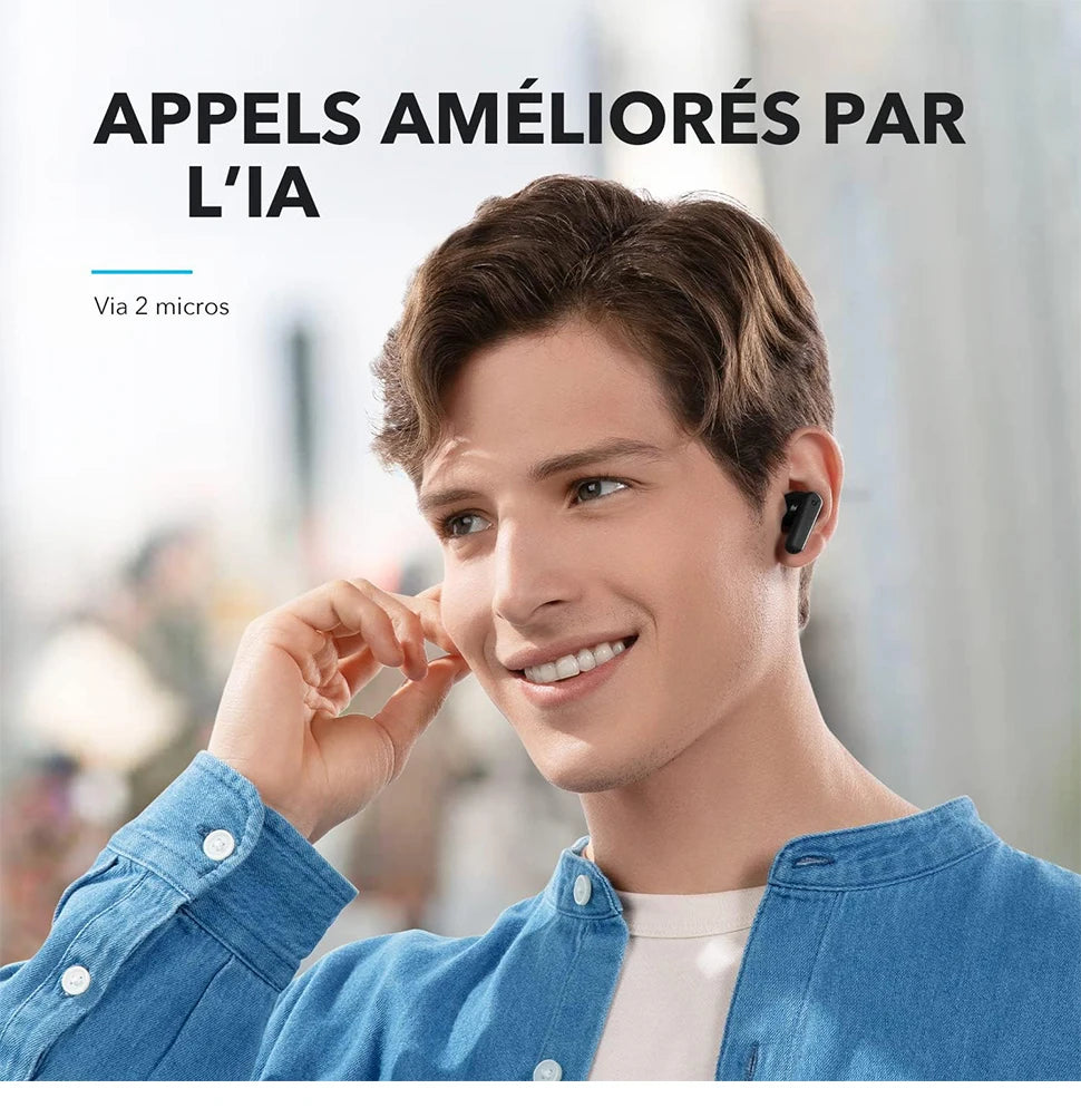 Écouteurs Bluetooth ANKER 5.3 Sans Fil - Autonomie 30H - Étanche IPX5