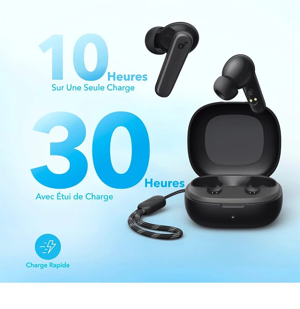 Écouteurs Bluetooth ANKER 5.3 Sans Fil - Autonomie 30H - Étanche IPX5