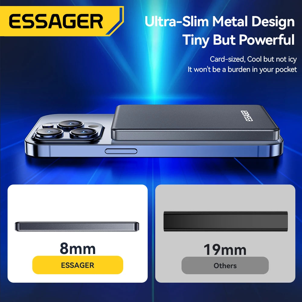 Essager Batterie Externe Sans Fil 5000mAh - 20W Charge Rapide Magnétique