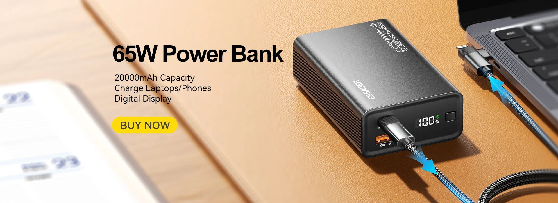 Essager Batterie Externe Sans Fil 5000mAh - 20W Charge Rapide Magnétique