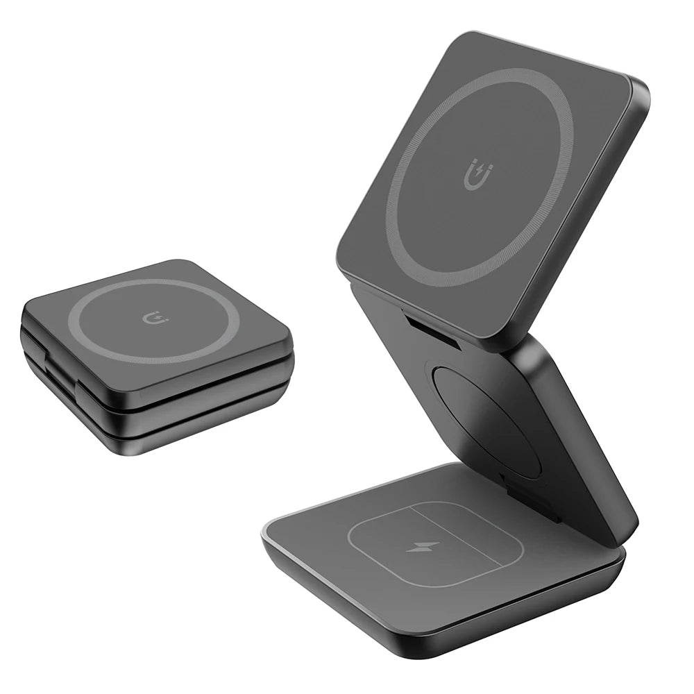 Chargeur sans fil 3-en-1 magnétique pliable