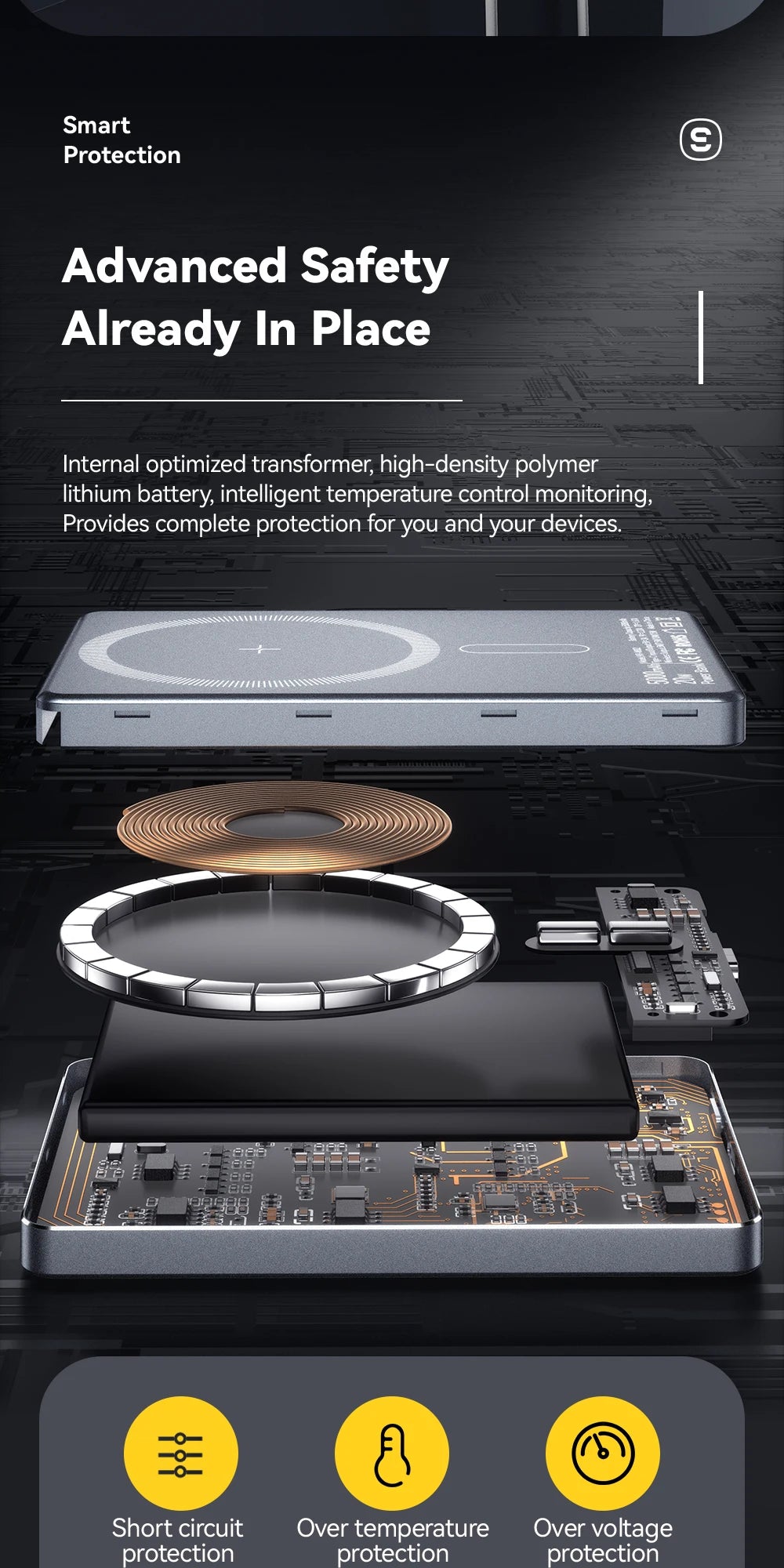 Essager Batterie Externe Sans Fil 5000mAh - 20W Charge Rapide Magnétique